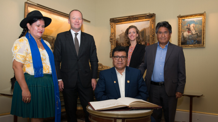 Visite de courtoisie de Monsieur Efrain Chambi Copa, consul général de l'Etat plurinational de Bolivie à Genève