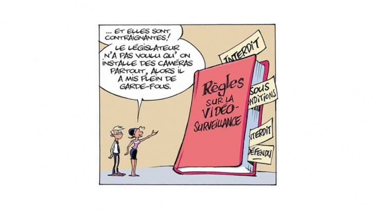 La vidéosurveillance - Illustration tirée de la BD LIPAD, dessin Eric Buche