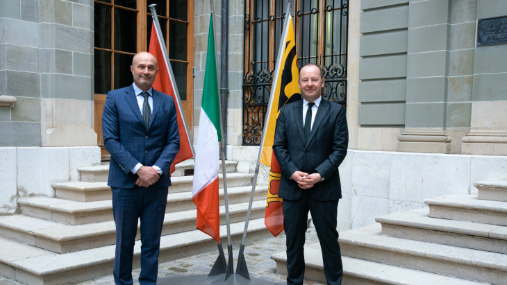 Visite de courtoisie de Monsieur Tomaso Pietro Marchegiani, consul général d'Italie à Genève 