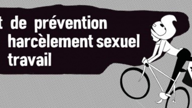 Image d'une cycliste pour illustrer la distribution du kit de prévention du harcèlement sexuel au travail