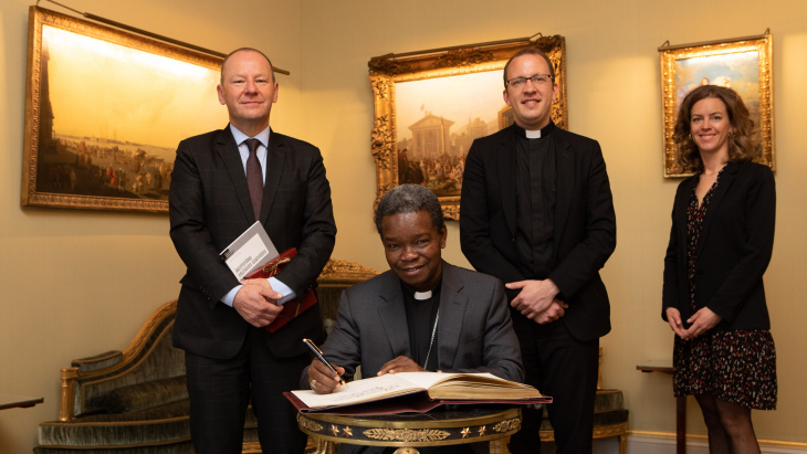 Visite de courtoisie de S.E l'Archevêque Fortunatus Nwachukwu, Nonce apostolique, observateur permanent du Saint-Siège auprès de l'ONU à Genève