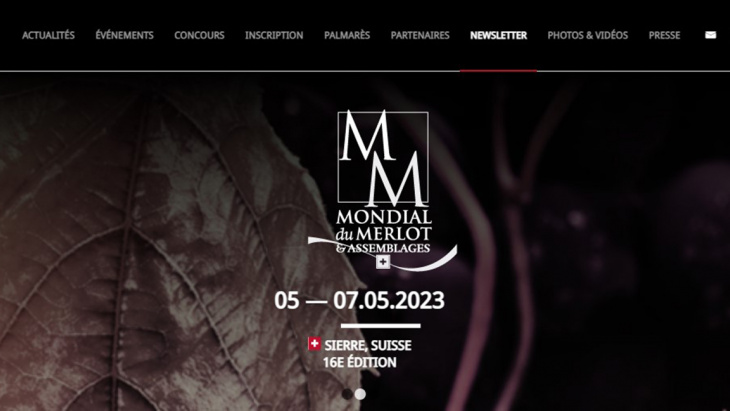 Illustration avec la banderollle du site Mondial du Merlot et assemblages