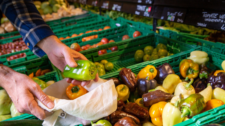 sac en coton pour prendre ses légumes ou fruits