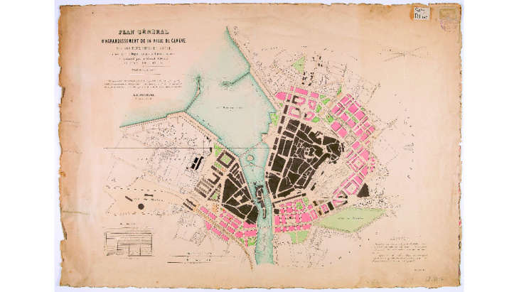 Plan général d'agrandissement de la ville, © Bibliothèque de Genève