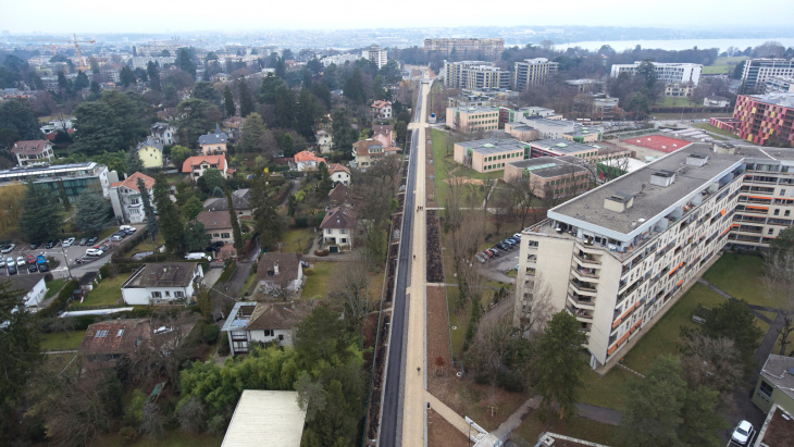La voie verte, qui relie Annemasse au centre de Genève