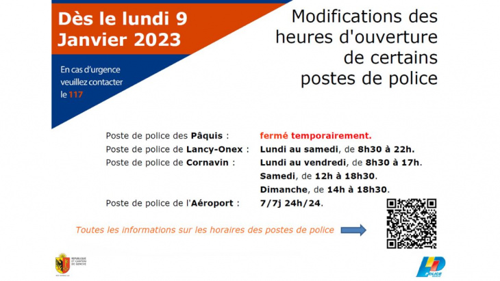 Horaires d'accueil du public