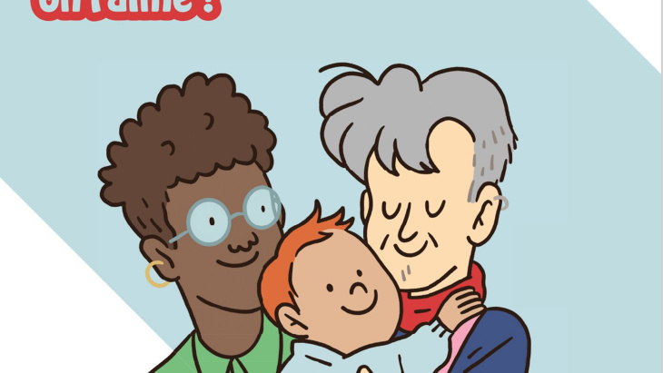 deux hommes homosexuels et leur bébé