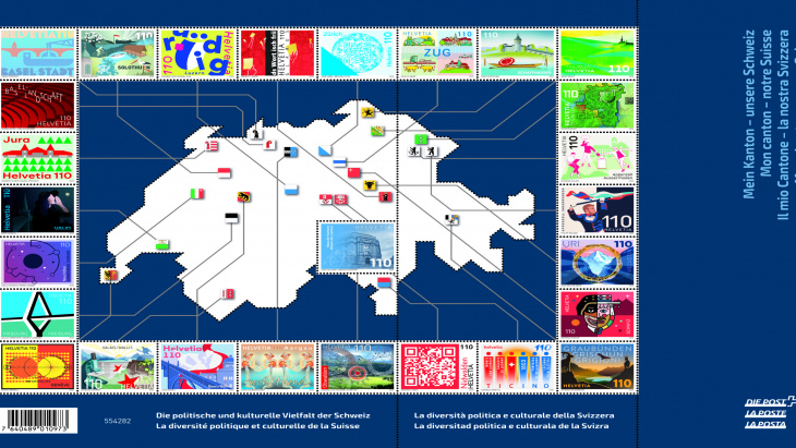 Timbres de la collection "Mon canton Notre Suisse"