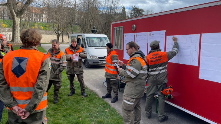 Exercice à l'échelle 1/1 de protection des biens culturels aux Bastions