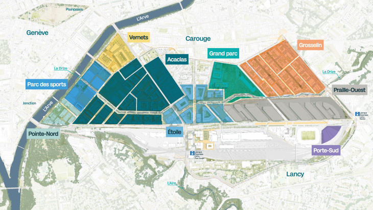 plan du périmètre Praille Acacias Vernets