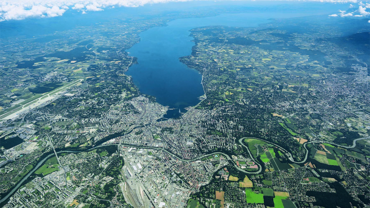 Vue aérienne du Grand Genève