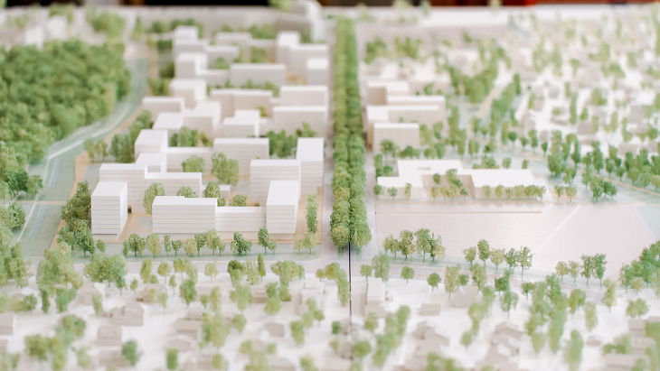 Maquette du quartier Belle-Terre avec la deuxième étape - atelier maq3