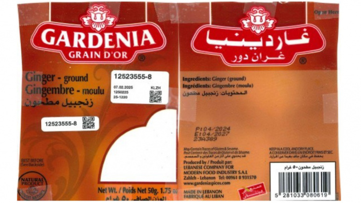 Etiquette Gingembre moulu de la marque GARDENIA Grain d'Or