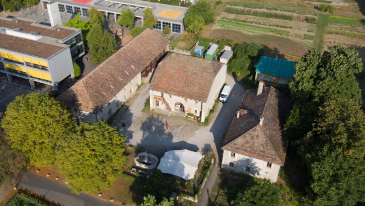 Ferme de Budé vue du ciel