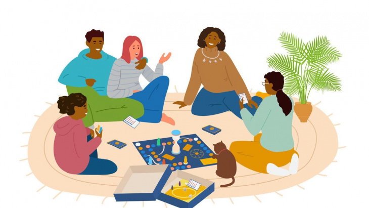 Adultes et enfants jouant