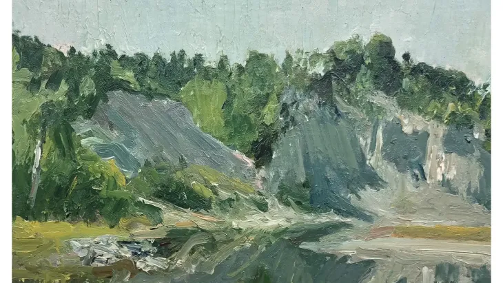 Oeuvre de Paul-Mathey, paysage rocheux