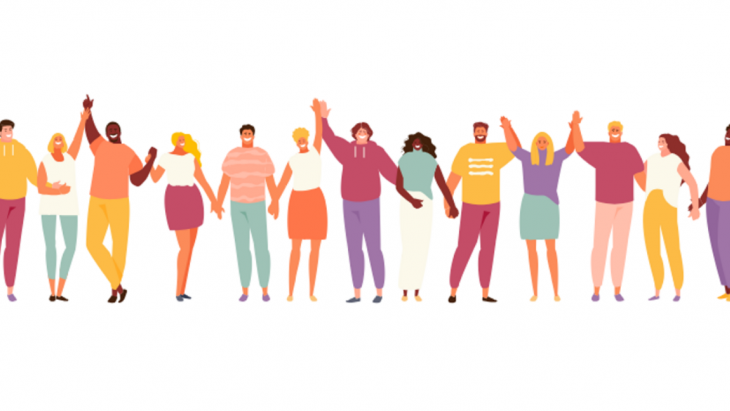 groupe de personnes se tenant par la main