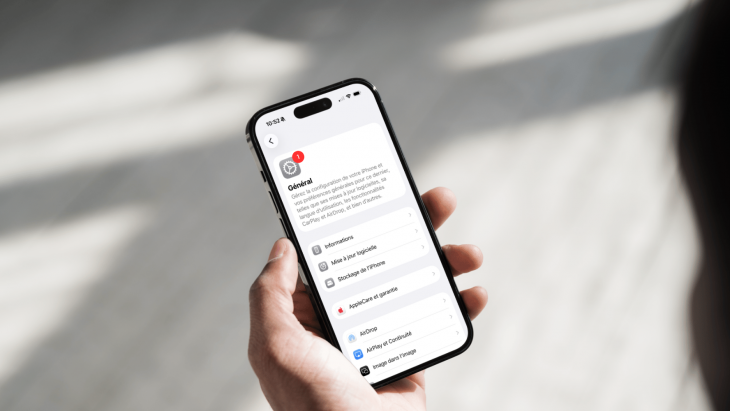 Une personne tenant un téléphone portable