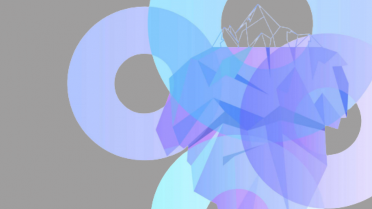 iceberg sur fond gris donuts couleurs