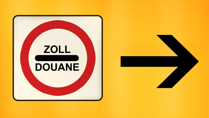 Panneau signalétique de douane