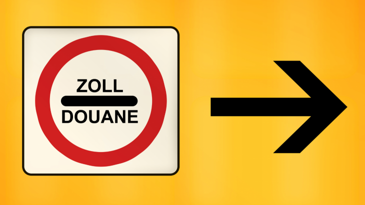 Panneau signalétique de douane