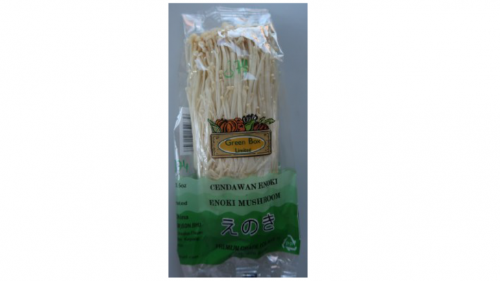Emballage de champignons enoki de la marque Green Box Limited