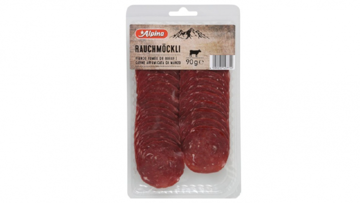 Emballage de viande de boeuf fumée de la marque Alpina