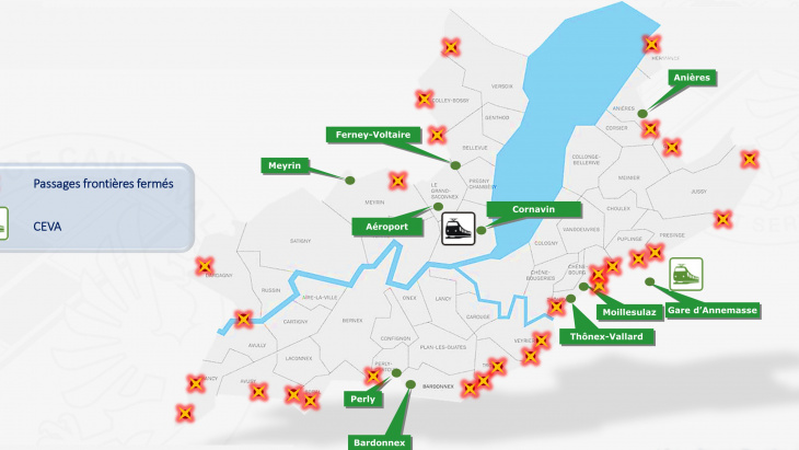 G7 - Carte des passages frontières fermés