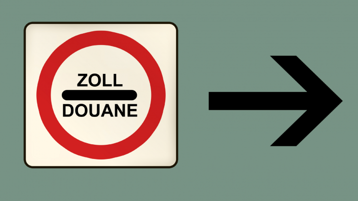 Panneau signalétique de douane
