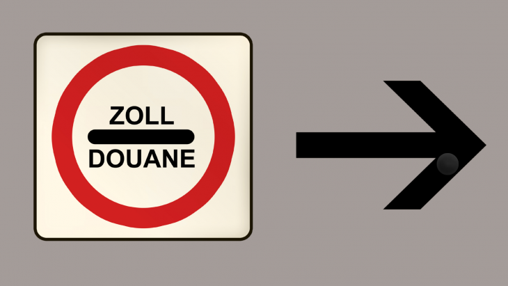 Panneau signalétique de douane