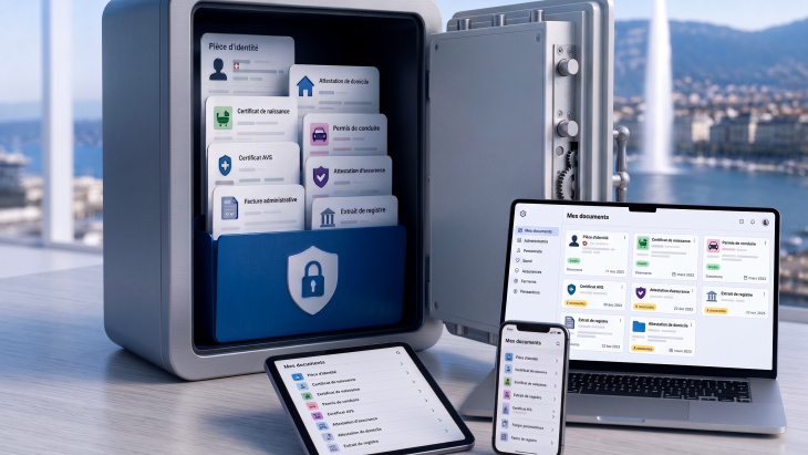 Un espace sécurisé pour regrouper vos documents administratifs (image générée par IA)