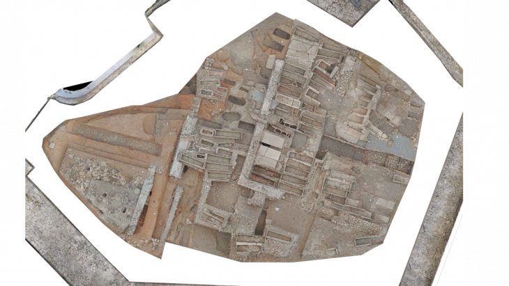 Vue de l’ensemble des vestiges archéologiques du site Saint-Antoine, © SAGe.