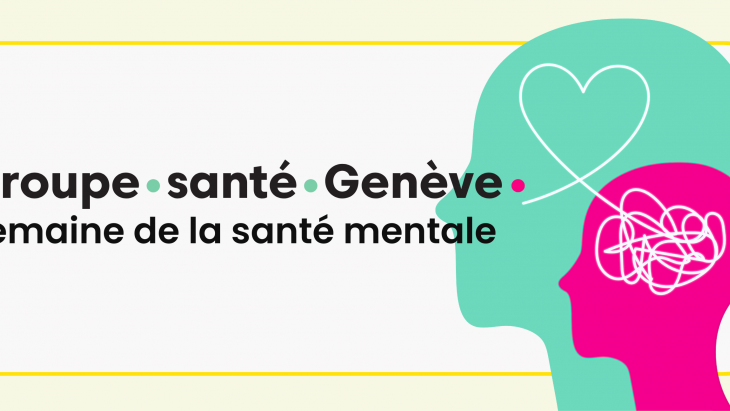 Affiche avec un profil vert et un profil rose 