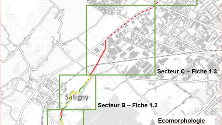 Carte de secteur de la revitalisation du Nant d'Avril