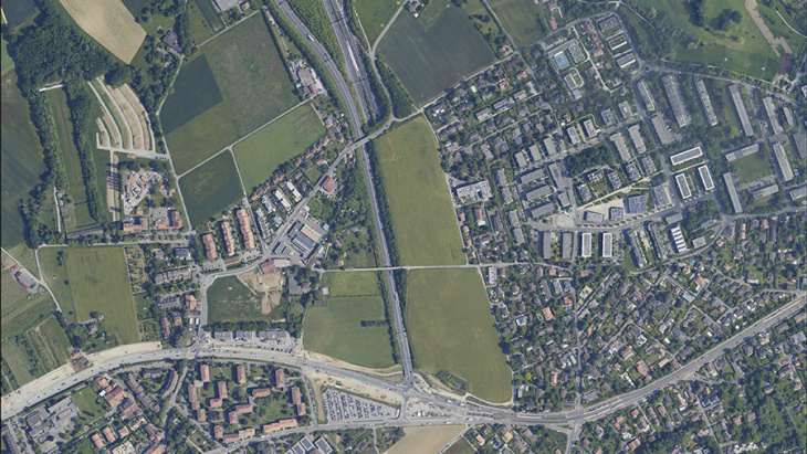 Photo aérienne du site de la Goutte de Saint-Mathieu © SITG