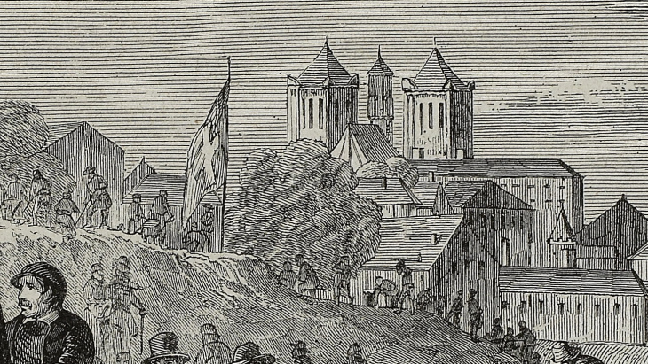 Démolition des fortifications de Genève en 1850, M. Vautier, dessinateur. BGE-Centre d’iconographie genevoise