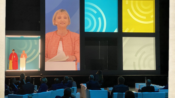 Fabienne Fischer, conseillère d'Etat, DEE, Rentrée des entreprises 2021, FER Genève, Palexpo Halle 6