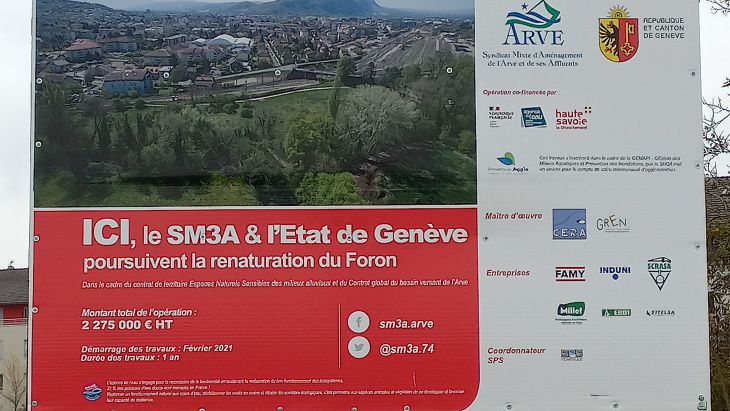 Le panneau illustratif du projet de renaturation