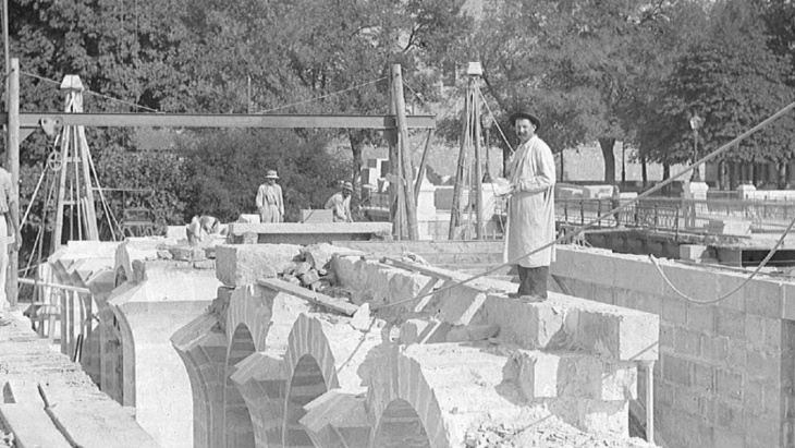 Le chantier du MAH en construction. © Archives Architectures / HEPIA