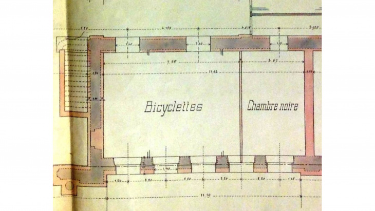 Ecole de commerce, plan du sous-sol, détail. © Archives d'Etat