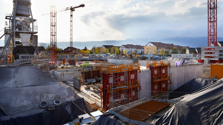 le chantier du quartier de logement à Saint-Mathieu © photo Maud Guye-Vuillème