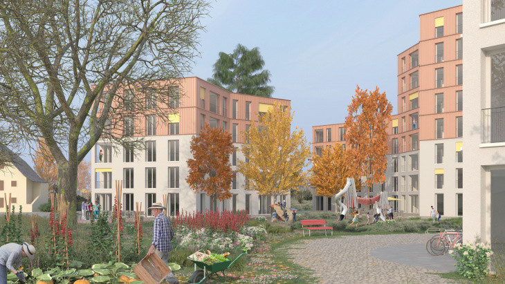 Quartier Concorde - projet lauréat secteur T - Déjeuner sur l'herbe  © Argemi Bufano Architectes