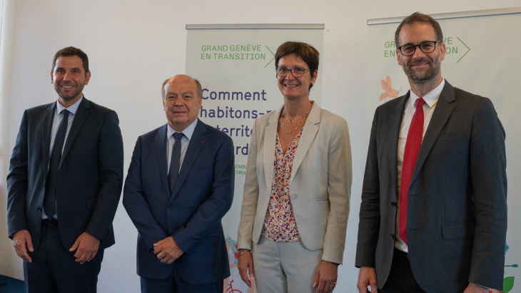 Vincent Scattolin, Christian Dupessey, Christine Girod et Antonio Hodgers.