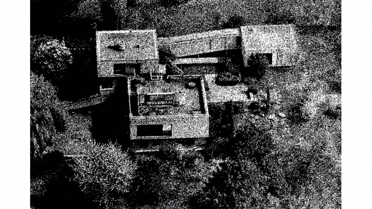 Villa Maier, vue aérienne, 1985. © office du patrimoine et des sites, Max Oettli photographe