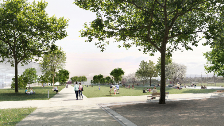 Grande prairie, trait d'union entre le quartier du Rolliet et la future place des Cherpines