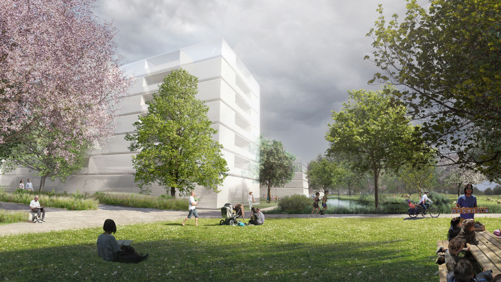 Vue du jardin de l'Aire aux Cherpines (image de synthèse © PIXALAB)