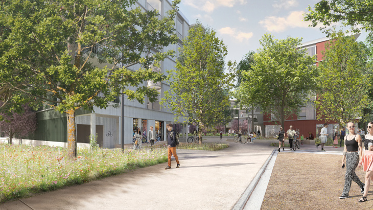 Vue de la vélostation (image de synthèse © PIXALAB)