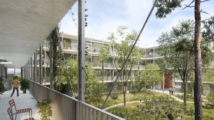 Cœur d'îlot - projet architecture : NOMOS architectes SA, Images : Nightnurse Images