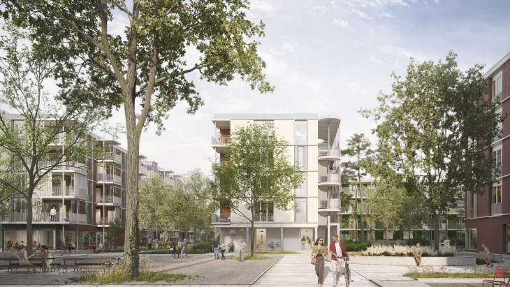 Placette nord au Rolliet - projet architecture : NOMOS architectes SA, Images : Nightnurse Images