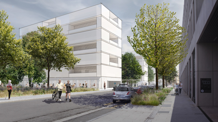 Vue du futur quartier de Bourgogne depuis la rue de Bourgogne à 10 ans © Pixalab